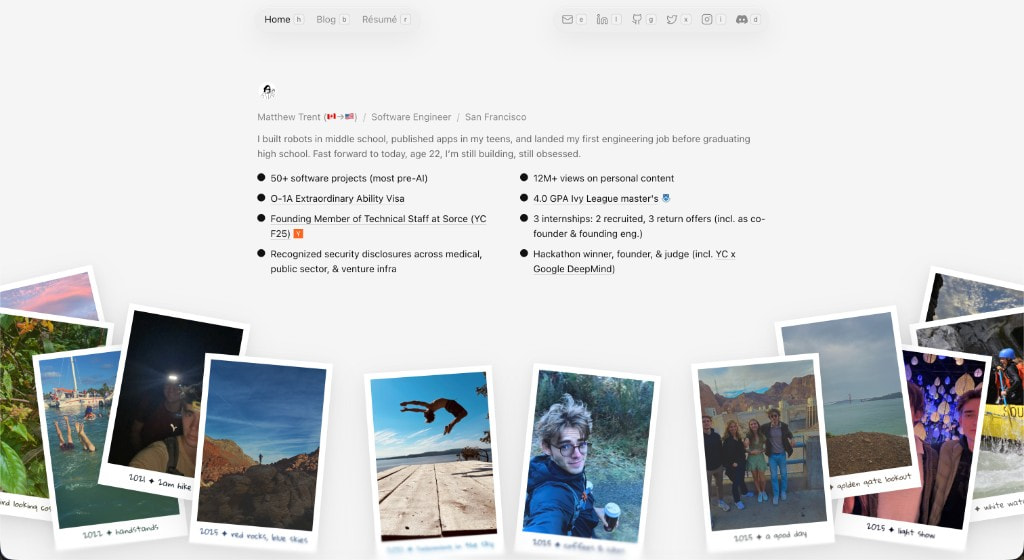 v3 portfolio — current SvelteKit site with polaroids